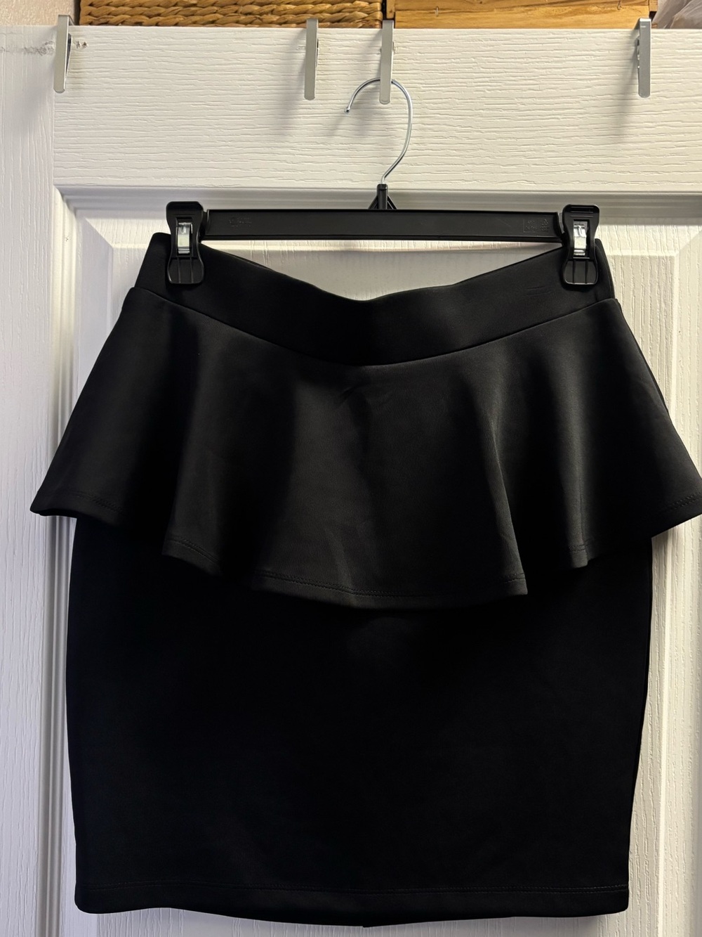 BEBE Black Peplum Pencil Skirt size Medium